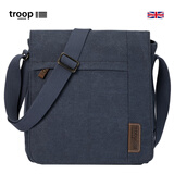 Troop英国单肩包男复古斜挎包欧美运动帆布包夏季单肩斜跨包男休闲包潮 大号深牛仔蓝TRP0219