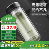 绿珠lvzhu 双层玻璃杯500ml 男女士大容量茶水分离办公泡茶水杯子B839