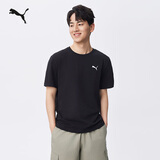 彪马（PUMA）纯棉纯色宽松短袖运动T恤男女款夏季紫色上衣 690409 黑色-01 S (170/92A)