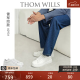 THOM WILLS【雷军同款】厚底小白鞋男增高真皮商务透气板鞋休闲皮鞋冬季男鞋 皎玉白G931-4 (雾面牛皮) 40 /7码