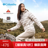 Columbia哥伦比亚户外情侣修身650蓬鸭绒热压银点保暖羽绒服WE0954 278 米白色（男女同款） L (180/100A) (180/100A)