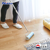 Nitto日东日本粘毛器长柄粘毛滚筒可撕式卷纸地板床单猫毛清洁去毛神器 16cm 30撕 1个 伸缩杆【全屋通用】