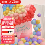 光多拉马卡龙气球儿童生日装饰布置开业毕业结婚表白加厚彩色乳胶气球