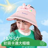 偶森儿童帽子女童夏季防晒帽大帽檐遮阳帽空顶透气薄款可爱女孩太阳帽