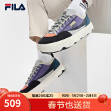 斐乐（FILA）官方男鞋ROCK岩石鞋帆布鞋新款时尚休闲鞋 传奇蓝/龙胆草紫-NG 42