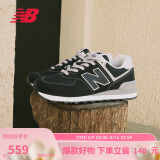 NEW BALANCE运动鞋男鞋女鞋百搭透气黑色复古休闲鞋574系列ML574EVB 40.5