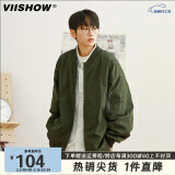 viishow美式飞行员夹克男春秋款复古宽松潮流棒球服机能工装外套加厚夹棉 绿色 2XL