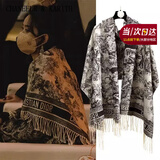 CHANEELR & KARITH围巾女披肩保暖加厚外搭空调房围脖女夏季轻奢生日礼物送老婆女友 轻奢品牌时尚百搭ck风【黑米色】