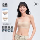 幸棉【明星同款】无肩带文胸无痕透气无钢圈防滑抹胸两穿内衣女薄 【买2送细闪肩带】凉感款 肤+肤 M (75A/75B/75C)