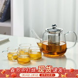 忆壶茶（YI HU TEA）茶壶玻璃泡茶壶耐高温煮茶壶加厚烧水茶具带过滤茶水壶杯子大容量 【升级5件套】时光壶大号+品杯*4