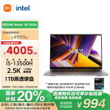 小米笔记本电脑 红米 REDMI Book 16 2024 13代酷睿i5-13500H 2.5K-120hz高刷屏 轻薄本(i5 16G 1T )灰