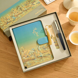 英雄（HERO）钢笔   江山秋色礼盒套装 382黑色金帽 学生高颜值生日礼物笔本套装