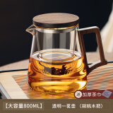 忆壶茶（YIHUTEA）玻璃茶壶泡茶壶家用茶水分离壶过滤泡茶壶办公室沏茶煮茶套装 【容量升级】一茗壶800ml-透明款