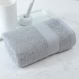 洁丽雅（Grace） 毛巾新疆纯棉抗菌吸水绣花素色纯色柔软洁面巾擦脸巾洗脸擦汗 绅士灰-单条装