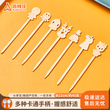 尚烤佳（Suncojia）卡通一次性水果签子甜品盘展示糕点签可爱卡通精致竹签 约45支