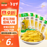 宏斌 泡椒小米辣100g*5袋 野山椒 老坛泡菜 泡椒凤爪调料下饭菜