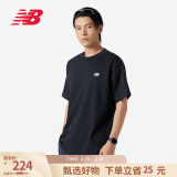 NEW BALANCE NB 官方短袖T恤男款运动休闲百搭纯色打底圆领上衣 BK MT41509 XL