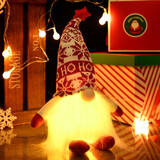 新新精艺圣诞节装饰品圣诞树摆件道具发光老人款礼物店铺装饰场景布置