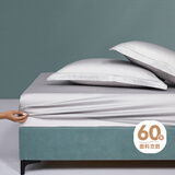 水星家纺床笠单件 100%纯棉长绒棉床笠宿舍隔脏床罩 全棉全包床笠加大加高 银色 60支 (长绒棉+防滑耐用) （适用1.8床） 180cm*200cm