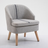 原感实木阳台桌椅三件套茶几组合休闲卧室桌椅店铺会客区小巧沙发桌椅 单椅蓝条纹