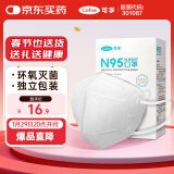 可孚 N95型医用防护口罩3d立体白色一次性医疗级别男女潮流时尚独立包装无菌型共30只