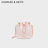 CHARLES&KEITH绗缝菱格链条水桶包双肩包包女包女友生日礼物CK2-10701506 Light Pink浅粉色 M
