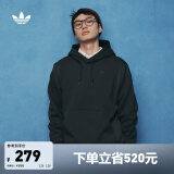 adidas简约宽松舒适运动连帽卫衣套头衫男秋季阿迪达斯官方三叶草   黑色   S