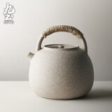 九土陶泥煮茶壶耐热烧水壶茶具明火茶壶电陶炉家用煮水壶煮茶壶大容量 款式一 1200ml