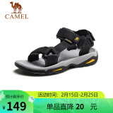 骆驼（CAMEL）  户外沙滩潮流平底休闲男士凉鞋子 A822162412 黑色 44