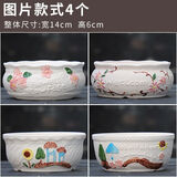 仟尚亿多肉大口径拼盘花盆陶瓷批发创意室内肉肉拼盆创意大多肉植物花盆 SJH拼盘-A款组合4个 图上有尺寸