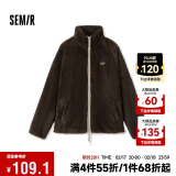 森马（Semir）外套女插肩袖珊瑚绒仿羊羔毛2024冬季立领宽松夹克109724108003