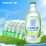 三麟苏打水青柠海盐味335ml*24瓶 无糖气泡水苏打汽水整箱装0糖0卡0脂
