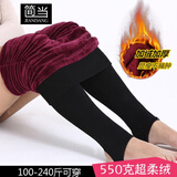 简当秋冬新款大码女装加绒加厚双层超柔不倒绒打底裤袜776 九分 加绒 大码(100-170斤)