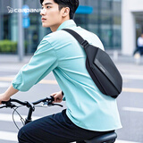 卡丹路单肩斜挎包男2025新款包包男款胸包骑行多功能运动休闲机能小背包 黑色