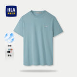 海澜之家（HLA）t恤男简约基础款夏季圆领短袖T恤凉感打底上衣休闲纯色百搭衣服男 米灰色45(凉感) M /170/88A