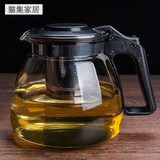 润华年1000/2000ML茶壶 玻璃耐高温泡茶壶单壶大容量茶具花茶壶水壶套装 1000ml 单只泡茶壶