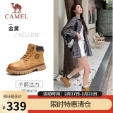 骆驼（CAMEL）王俊凯同款马丁靴户外工装大黄靴女 GF122W7790 金黄 35