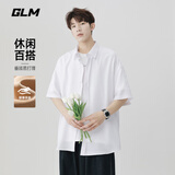 GLM衬衫男夏季短袖韩版宽松透气美式潮流百搭休闲半袖港风免烫衬衫
