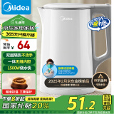 美的（Midea）【国家补贴】电热水壶煮水壶家用烧水壶 食品级304不锈钢 双层防烫无缝内胆 1.5升大容量 1566