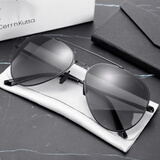 CerrnKutta 太阳镜潮流男女款偏光开车防紫外线墨镜司机驾驶眼镜男士蛤蟆镜 8010黑框黑灰片（尼龙偏光）