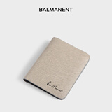 巴玛特（Bal Manent）真皮钱包男头层牛皮男士钱包超薄钱夹男短款多卡位牛皮皮夹男Q004 卡其色竖款 竖款