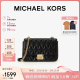 MICHAEL KORS新婚礼物MK女包SLOAN小香风单肩斜挎链条包腋下包大号黑色/金色