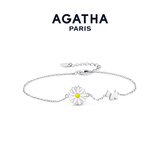 AGATHA/瑷嘉莎 雏菊系列银手链女士 生日礼物送女友闺蜜高级感手环 银色