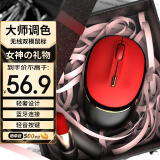 联想异能者无线蓝牙鼠标轻音便携 双模无线蓝牙台式机/小新通用 女生礼物 鼠标无线 黑红