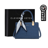 CLEVER & KETCH结婚包包女包新娘包新款手提包妈妈包单肩包斜挎女神节礼物送女友 蓝色