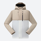 迪卡侬（DECATHLON）冲锋衣男NH500户外秋冬徒步登山服外套防风防水夹克 月光米色-2025年新 M