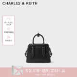 CHARLES&KEITH插带兔耳托特包手提斜挎包婚包包女包生日礼物新年礼CK2-50781362 Black黑色 M