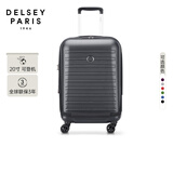 DELSEY法国戴乐世拉杆箱20英寸万向轮行李箱2058大使登机箱男女通用箱子 黑色 20英寸 【前置口袋 可扩容】