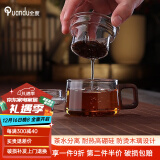 全度高硼硅耐高温办公杯茶杯烟灰色杯子简约带过滤茶水分离玻璃杯迷你 祥云墩墩杯透明色 200ml 1只