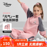 迪士尼（DISNEY）童装儿童女童长袖套装开衫裤子耐磨运动两件套春秋DB431TE02红110